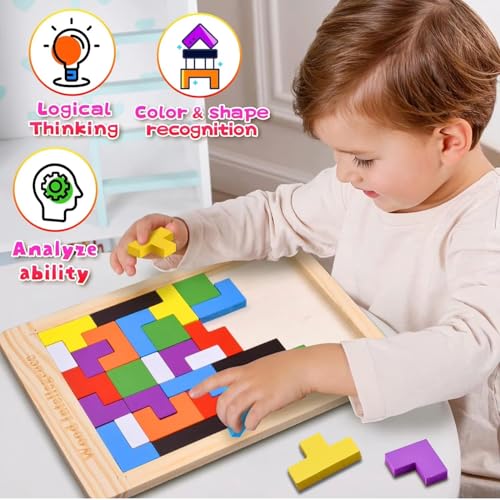Storio Toys Wooden Russian Blocks Puzzles for Kids Adults, Wood Intelligence Puzzle for Kids Ages 3-8,Wooden Kids Puzzles Brain Teasers Toy Educational Gift for Kids 7-10 Years