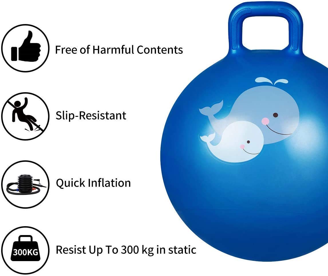 ToysBuddy Sit and Bounce Rubber Hop Ball for Boys Girls Toys | Balls for Kids (Multicolour)