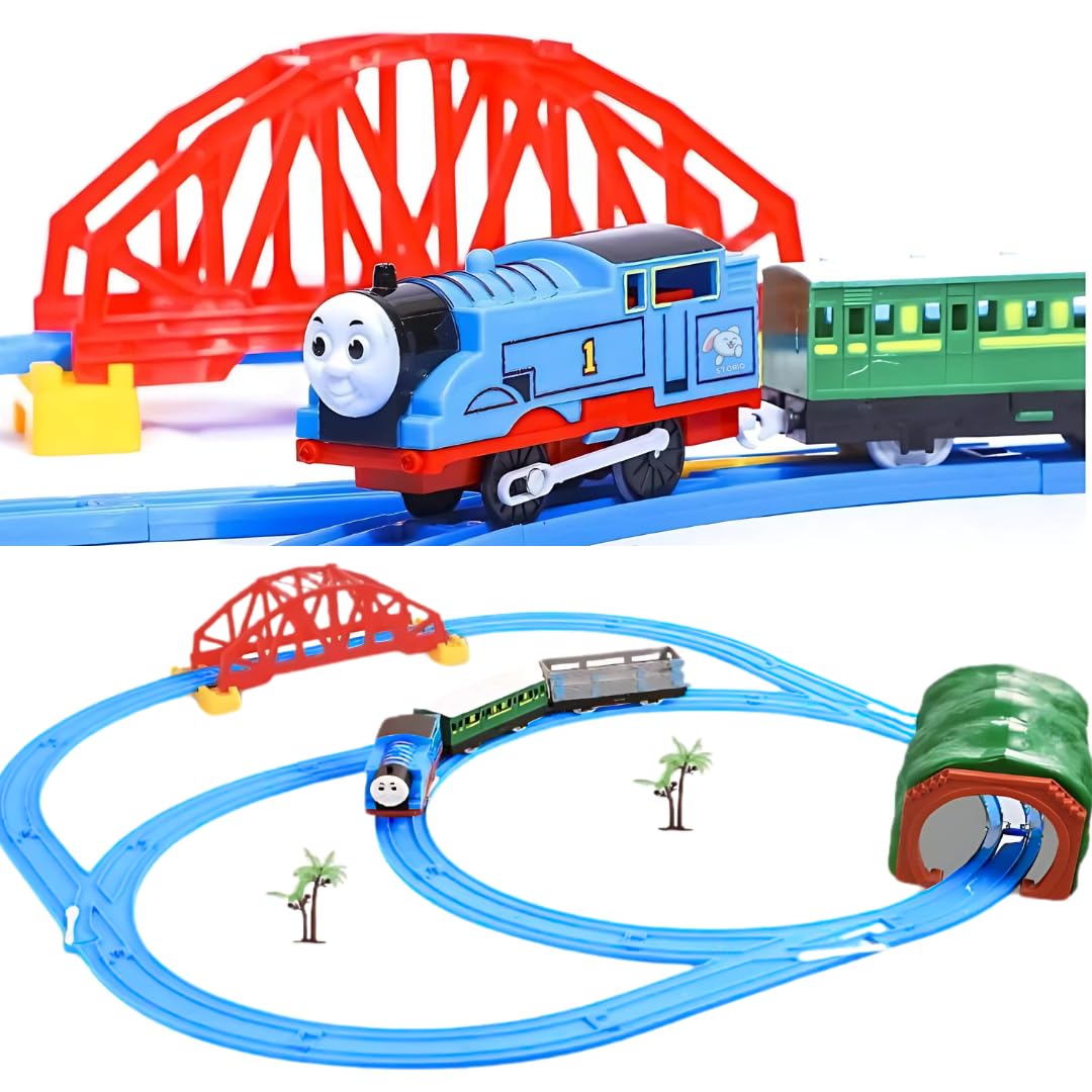 Storio Thomas & Friends Battery Operated Toy Train with Track Set Sound and Flashing Headlights