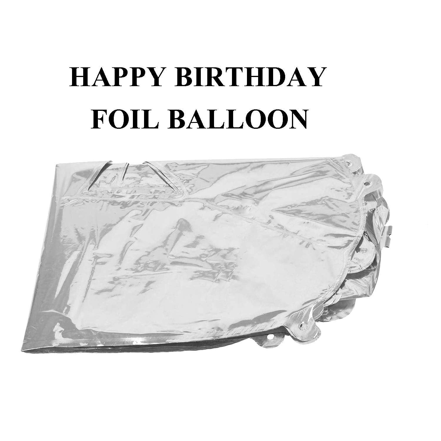 LUXZURY by Storio 16 Inch Happy Birthday Letter Foil Balloon Birthday Party Supplies, Happy Birthday Balloons for Party Decoration - Silver
