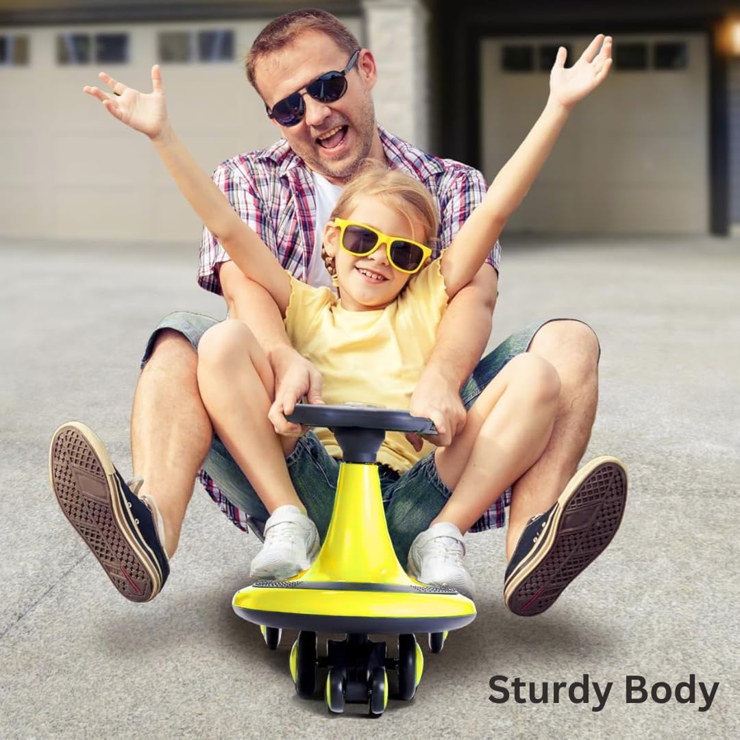 Storio Kids Magic Swing Car Twister Ride On | Toy Car with PU Wheels | Toy Car for 3 to 5 Years | Push Ride on Baby Car,100 Kg Capacity | Birthday Gift for Kids Boys and Girls - Yellow