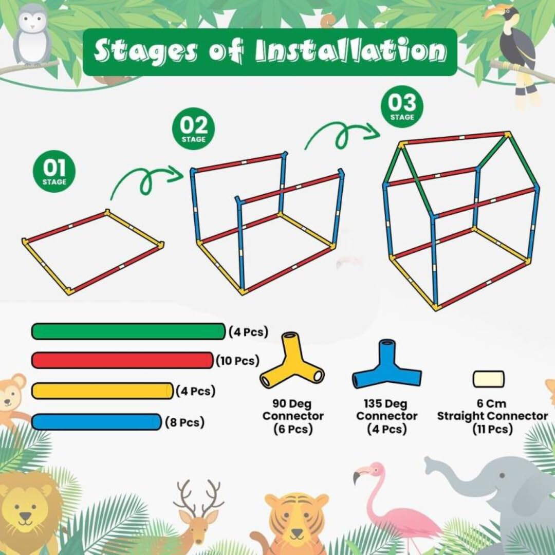 MiniExplorer Jungle House Kids Play Theme Tent House Toy Home | BIS Approved - Jungle House