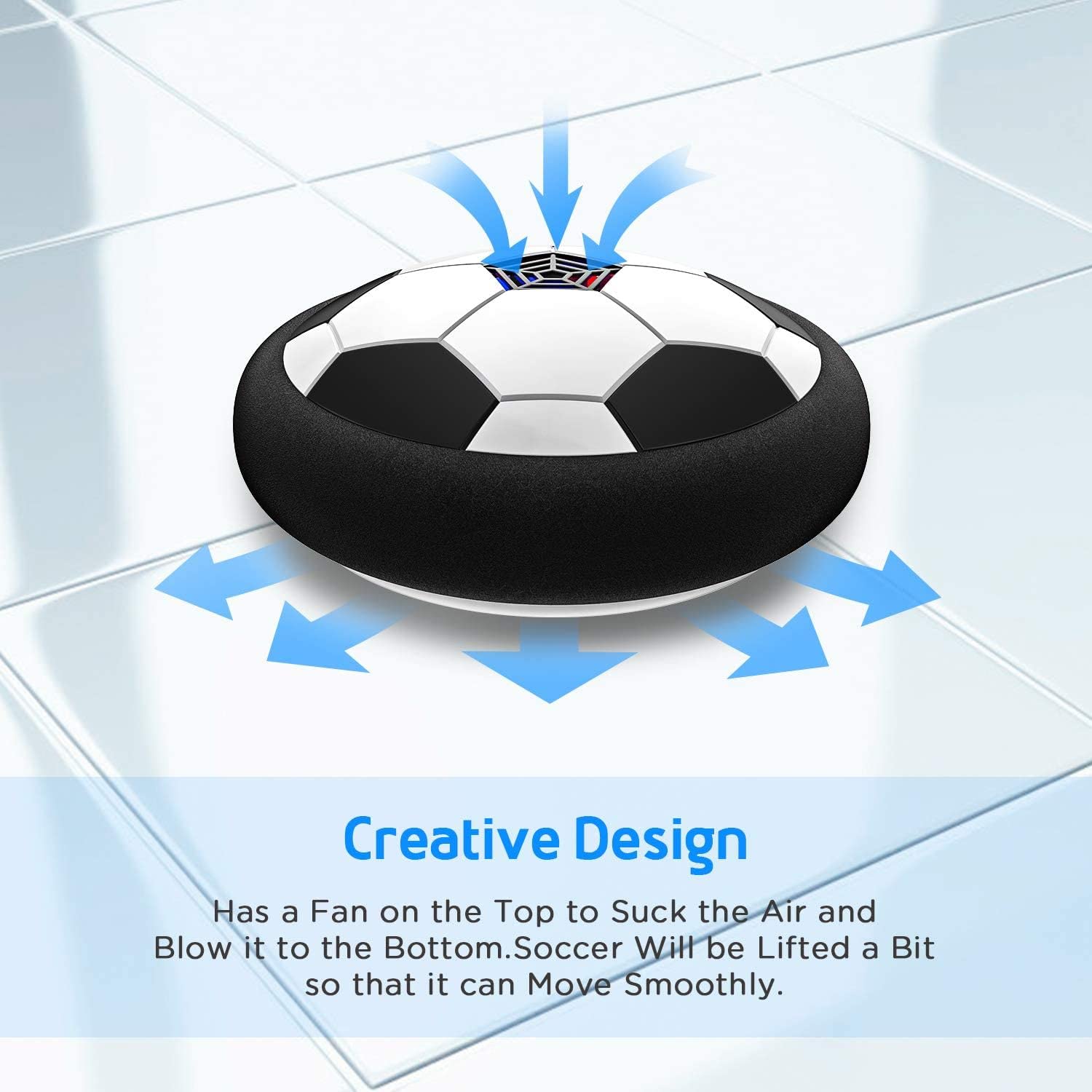 Storio Hover Football | Indoor Floating Hoverball | Disc with Soft Foam Bumpers | Colorful LED Lights | Air Football Soccer Game for Kids | Made in India | BIS-Approved (Pink)