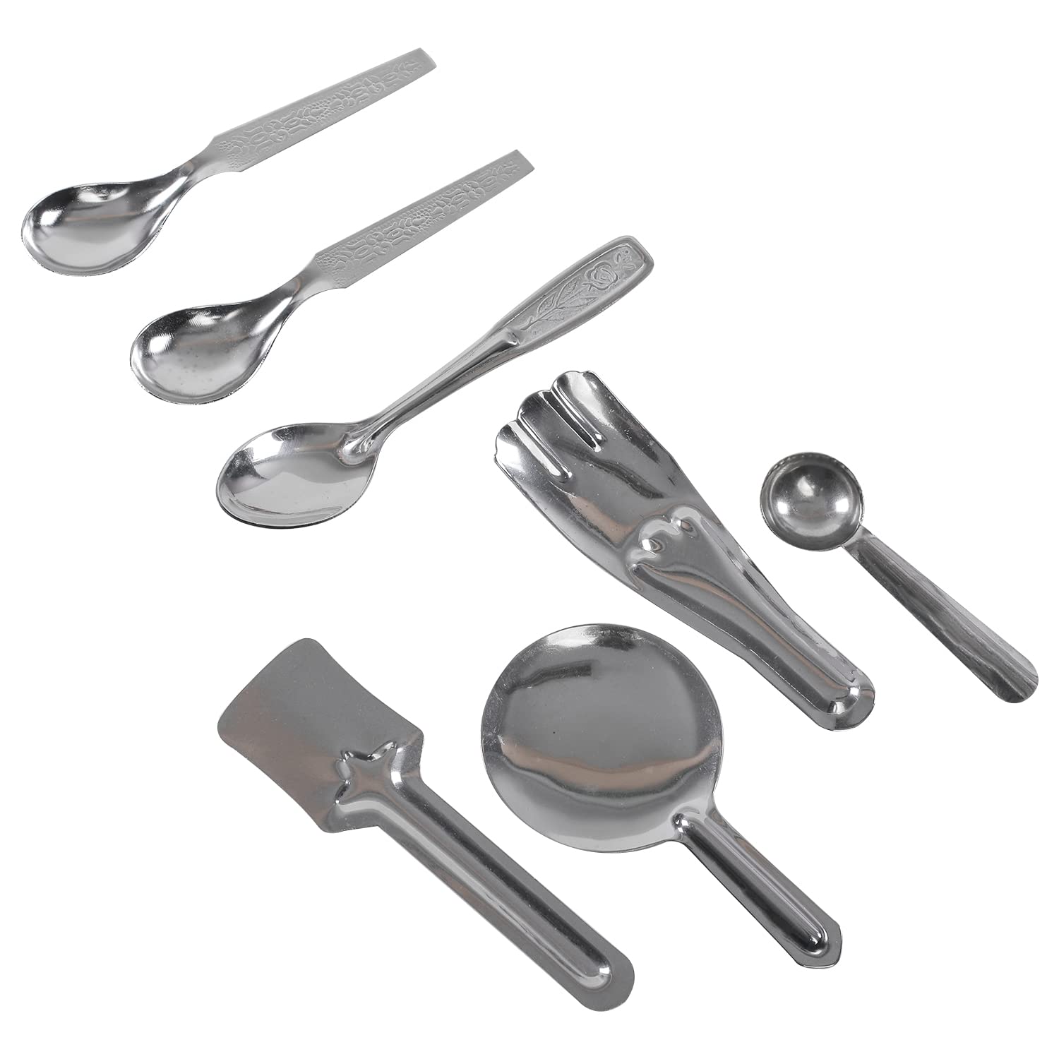 Storio It's My Kitchenware Set Cute Mini Toy Kitchen Stainless Steel Utensils Non Toxic Indian Set for Girls Age 3 Years Plus no Sharp Edges 12 pcs