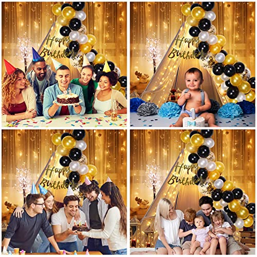 Storio Birthday Decoration Items - Canopy Tent Decor | Happy Birthday Kit with Metallic Balloons Net and Lights | Cabana Tent for Birthday Celebrations - Perfect for Girls Women Husbands Boys