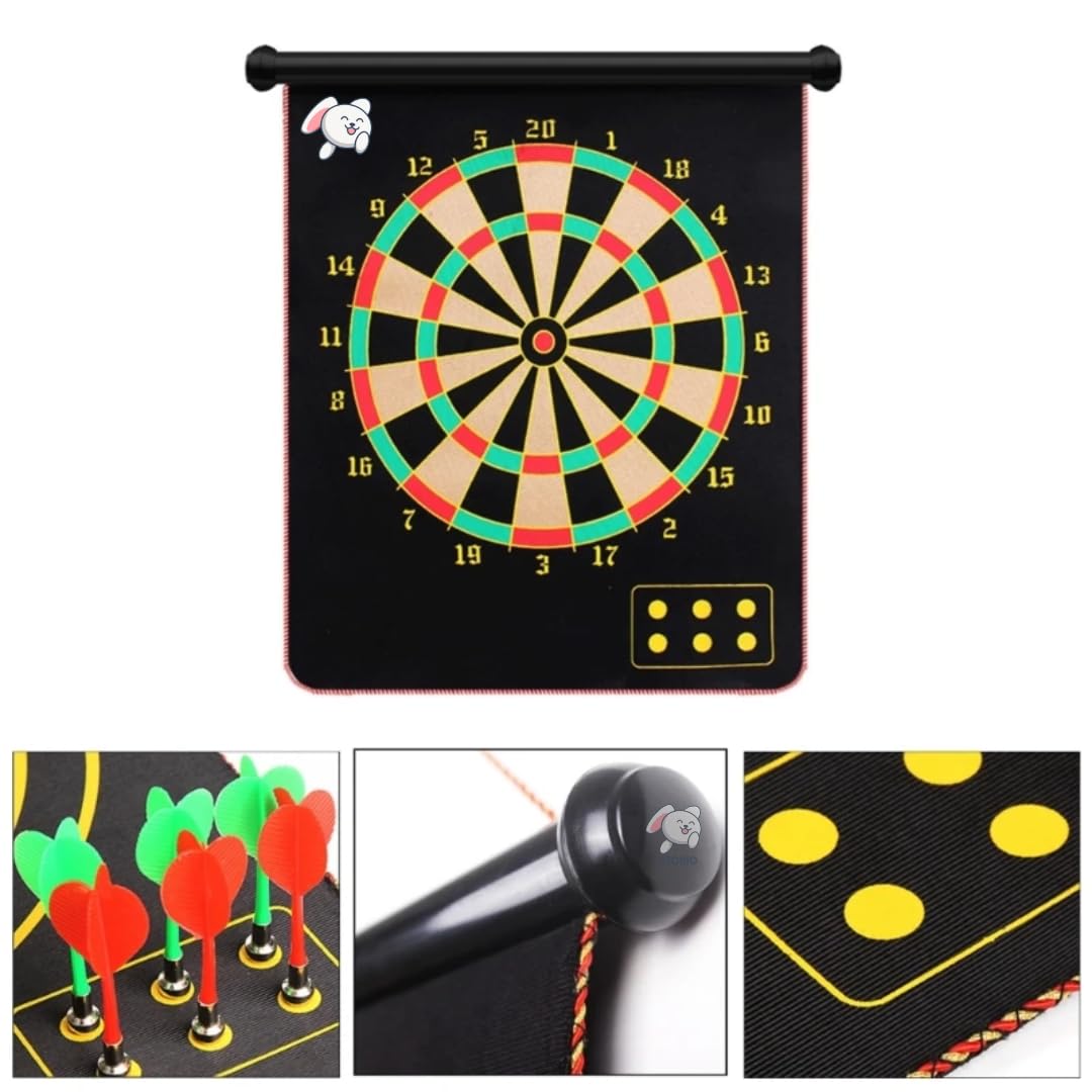 Storio Magnet Dart Board Game for Kids,Double Sided Magnet Dart Board with Darts, Size- 14 Inches