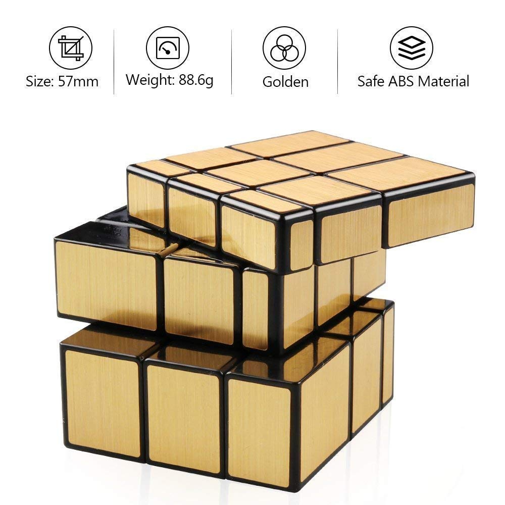 Storio Cubes 3x3 High Speed Sticker Less Magic Puzzle Cube Game Toy (Mirror Golden)