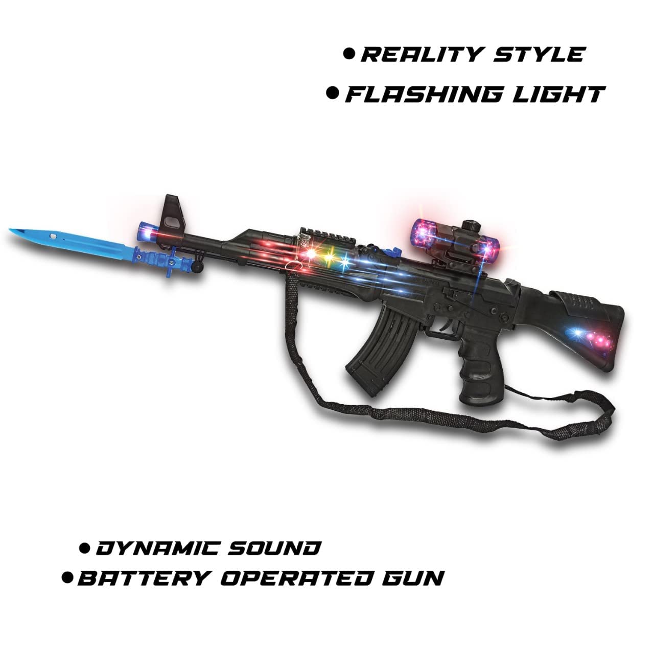Storio Toys Laser Toy Gun with Flash Light, Amazing Sniper Musical Sound Effects with Vibration, Realistic Gun Game for Kids & Boys