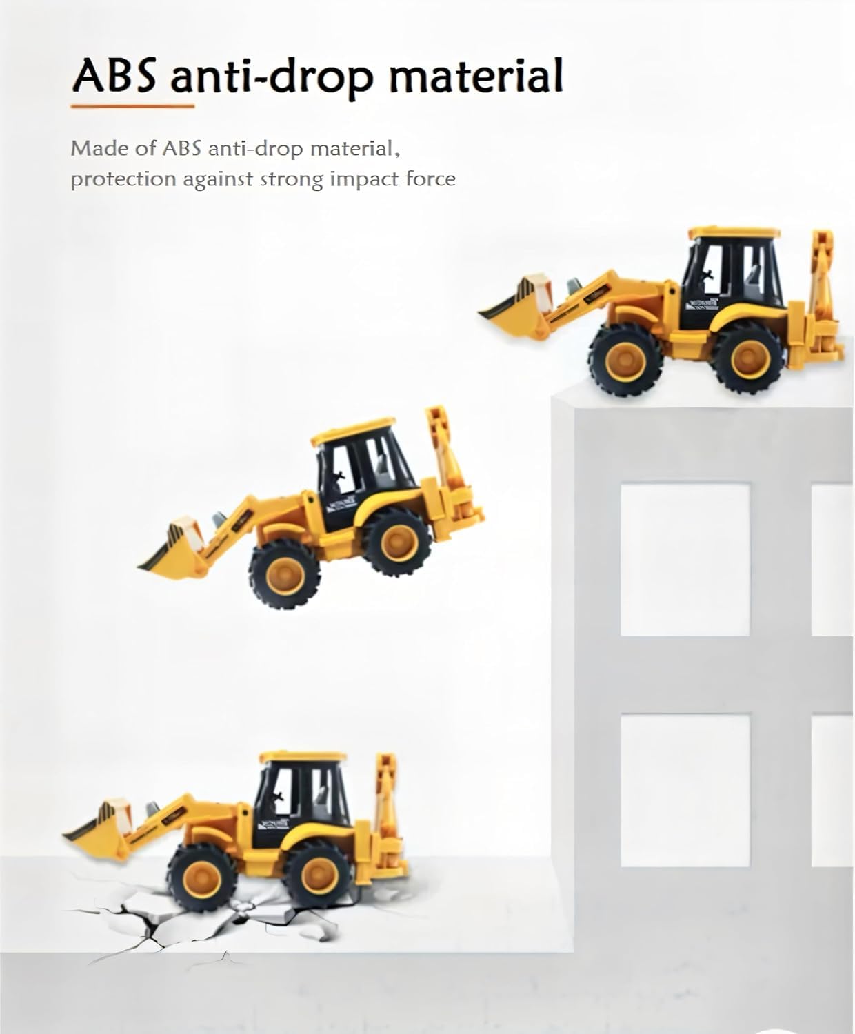 Storio Friction Bulldozer Truck Construction Vehicle Toy | Push & Go | 180 Degree Rotatable Excavator Bulldozer | Rubber Wheel Heavy Duty | Unbreakable | for Kids, Multicolour