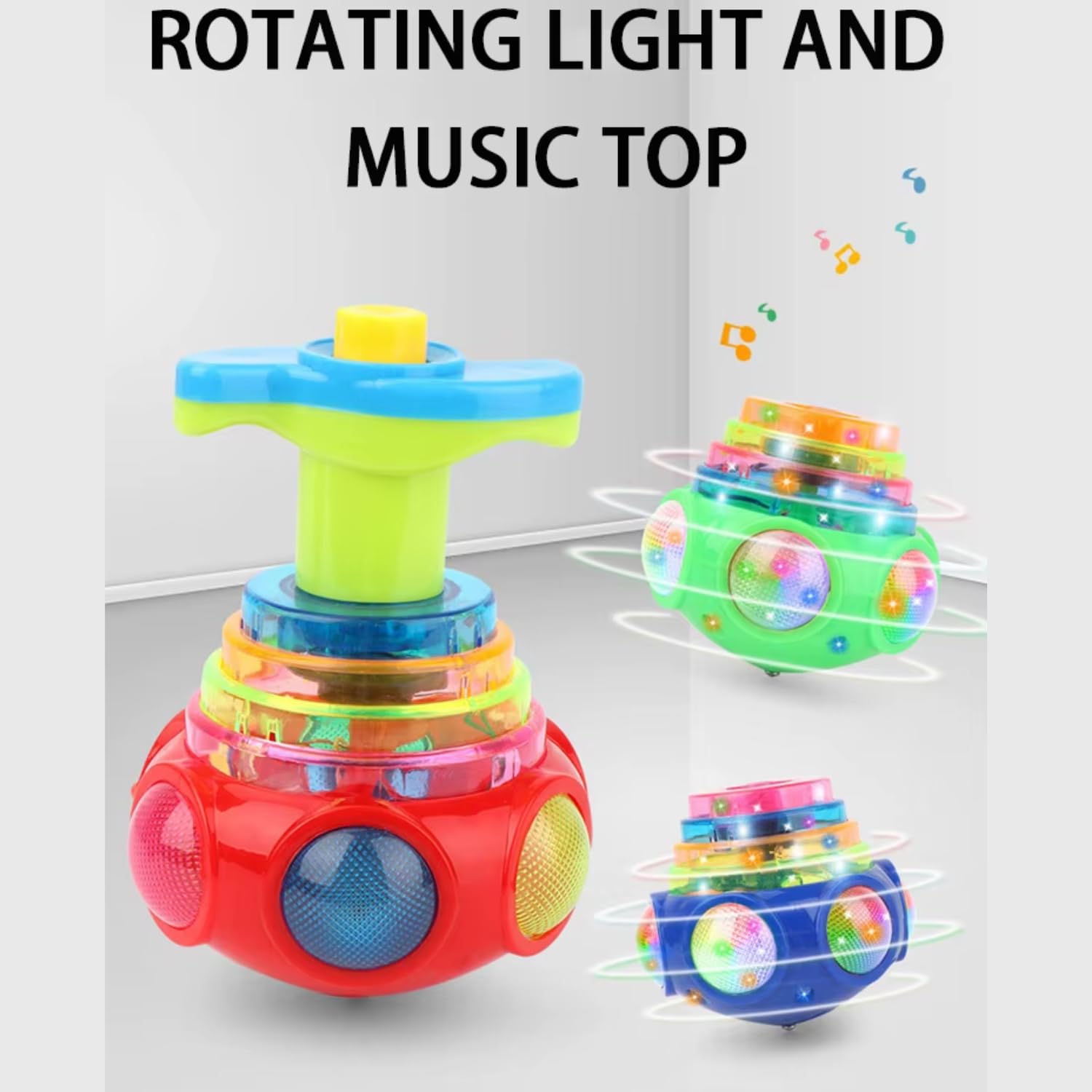 Storio Toys Spinning Gyro Magic Lattoo with Music and Lights | Spinning Top Toy for Kids Boy | Colourful Spinner Fidget Sound Tops Best Birthday Gift for Baby