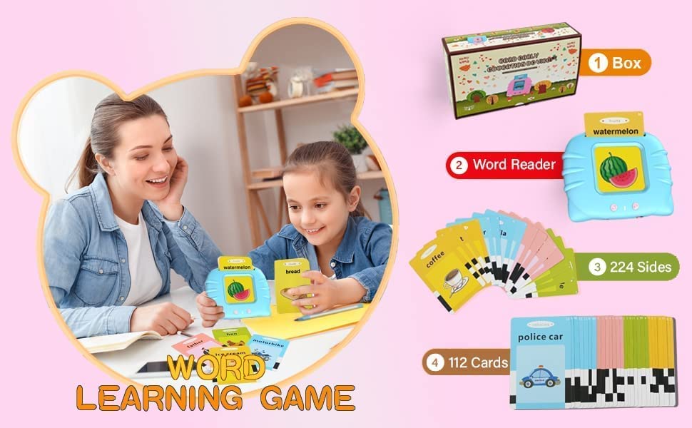 Storio Toys Educational Learning Talking Flash Cards for 2 Year Old Kids Boys Girls Baby Montessori Toys