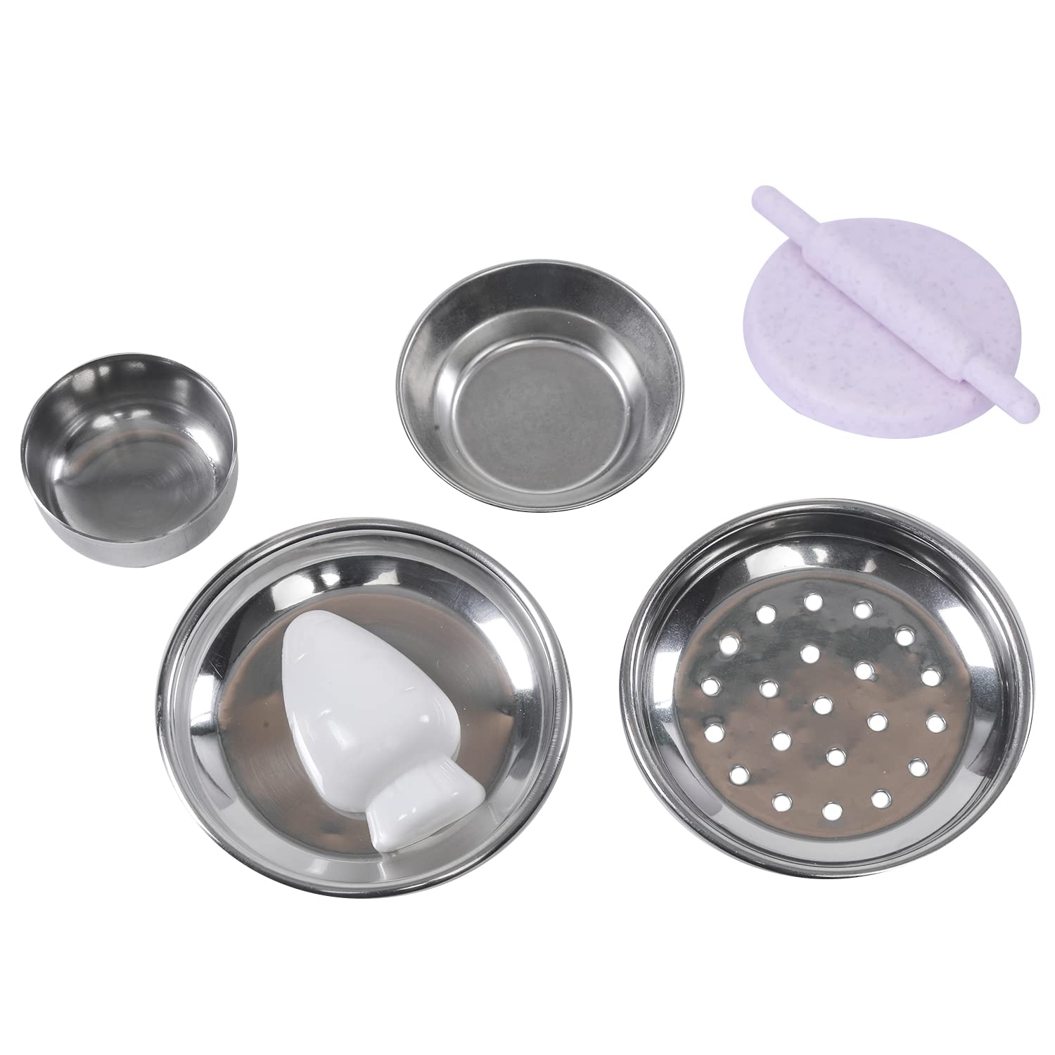 Storio Vessels Kitchenware Set Cute Mini Toy Kitchen Stainless Steel Utensils Non Toxic Indian Kitchen Set for Girls Age 3 Years Plus no Sharp Edges