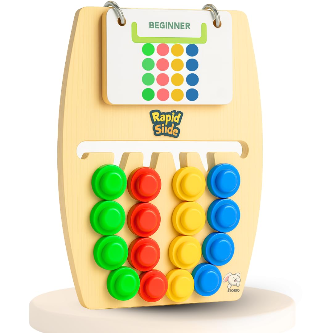 Storio Rapid Slide Montessori Slide Puzzle Early Learning Preschool KidsI Shapes, Color Matching Toys for Kids 4-8 Years I Best Birthday Gift for Boys Girls I Educational Activity Toy for 3 4 5 6 7