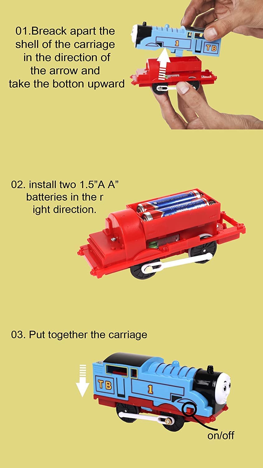 Storio Thomas & Friends Battery Operated Toy Train with Track Set Sound and Flashing Headlights