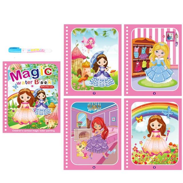 Storio Water Magic Book, Magic Doodle Pen, Coloring Doodle Drawing Board Games for Kids, Educational Book for Growing Kids Pack of 1 Book