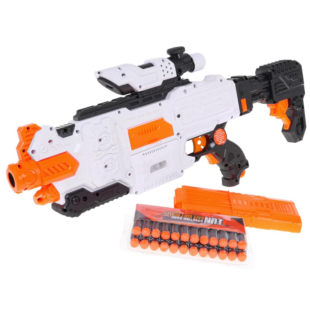 MiniExplorer Automatic Alfa Striker Electronic Machine Gun Dart Water Blaster with 20 Darts, Lens and Removable Stock Barrel Outdoor Toys for 8 Year Old Boys & Girls