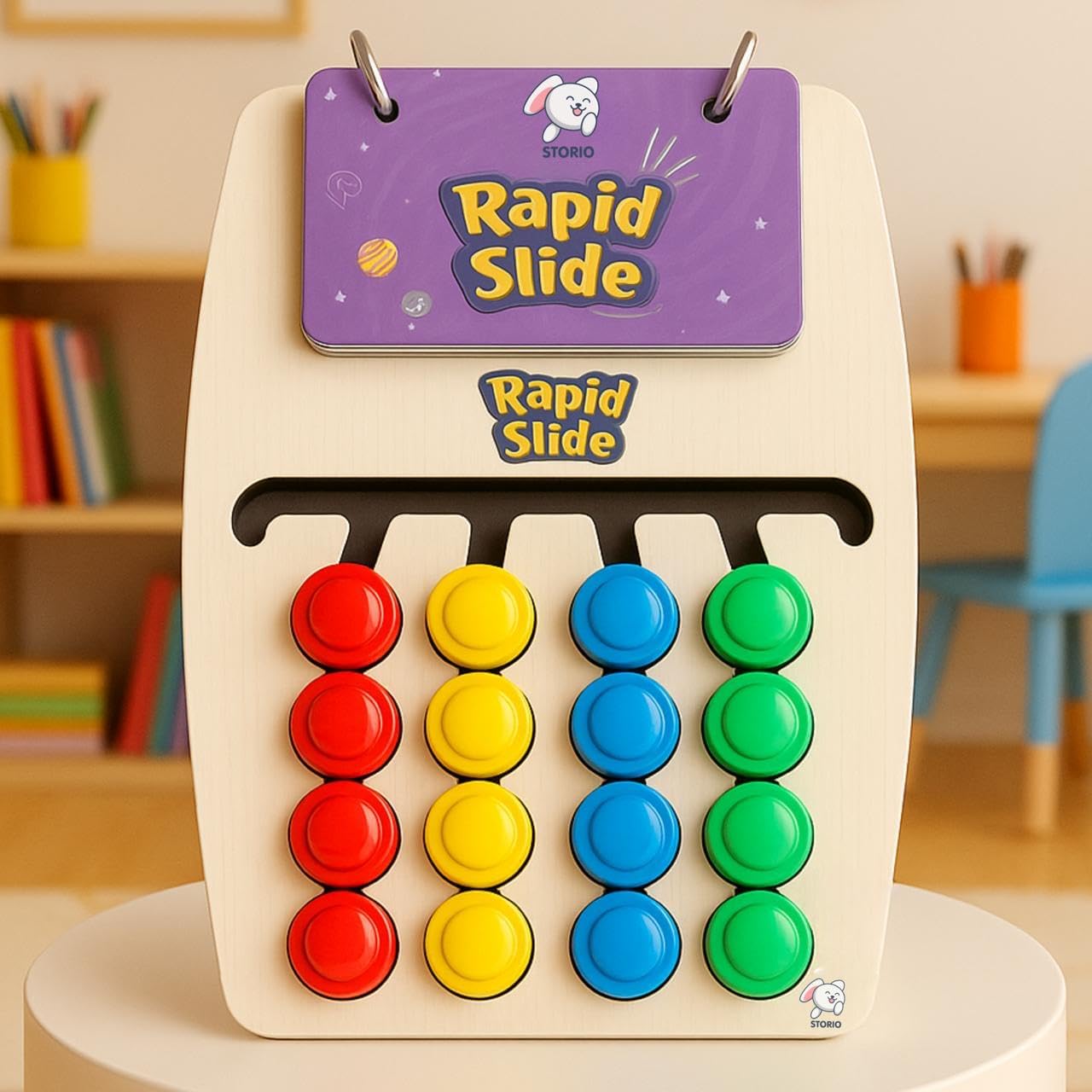Storio Rapid Slide Montessori Slide Puzzle Early Learning Preschool KidsI Shapes, Color Matching Toys for Kids 4-8 Years I Best Birthday Gift for Boys Girls I Educational Activity Toy for 3 4 5 6 7