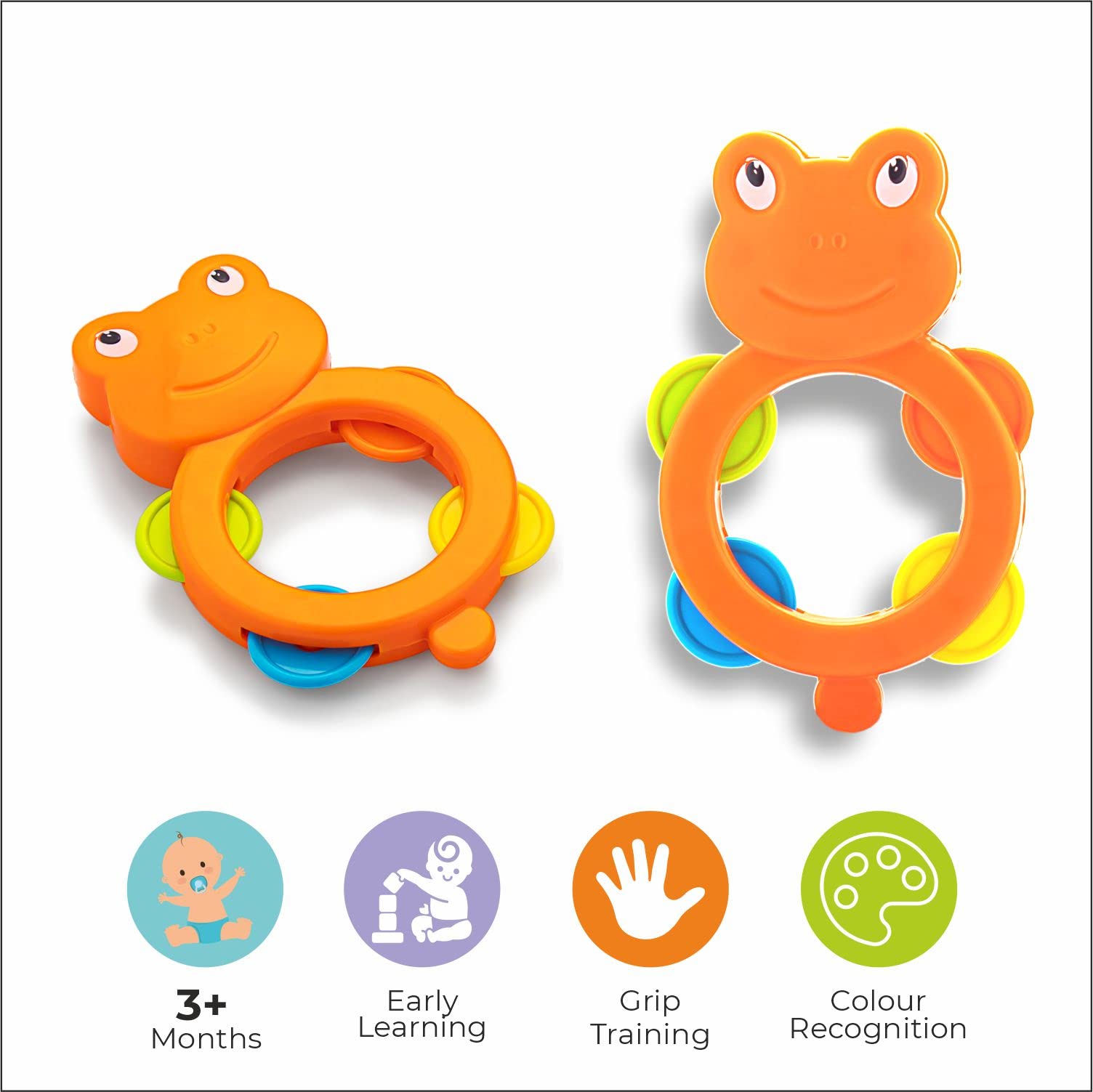 Storio Baby Toys Rattles and Teethers Set for New Born Babies Toddler Infants & Children 5 Pcs - Non Toxic