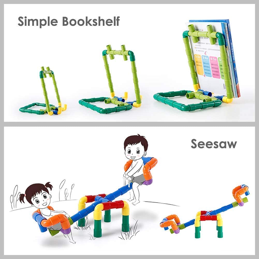 Storio DIY Puzzle Building Blocks Game Toys for Kids Educational Blocks Learning Puzzle Learning Toy for Kids (Pipe Blocks)