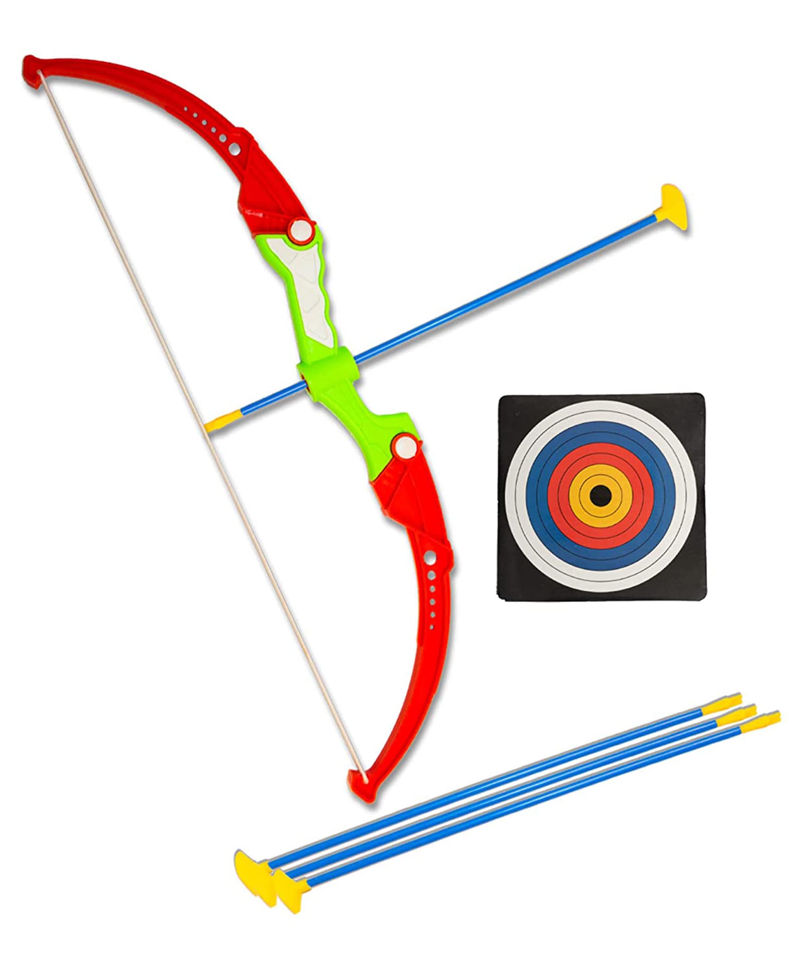 Storio Toys Archery Bow and Arrow Toy Set with Target Board for Kids - 3 Teer 1 Dhanush Kaman for 3 + Year Old Boys, Multicolor