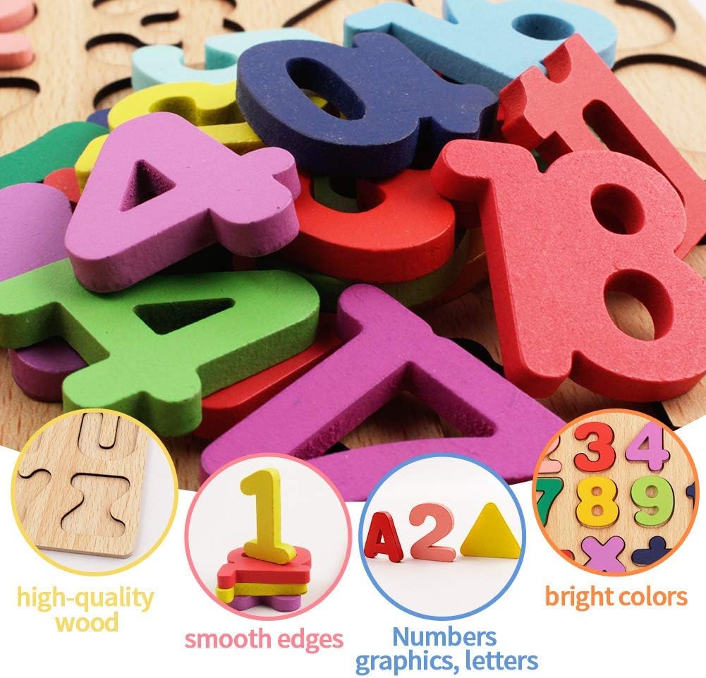 Storio Toys 3 in 1 Wooden Puzzles for Toddlers | Educational Board Game ABCD Alphabets, Numbers & Shapes Puzzles | Toddler Learning Puzzle Toys for Kids 1-3 Years Old | Early Education Gift for Kids