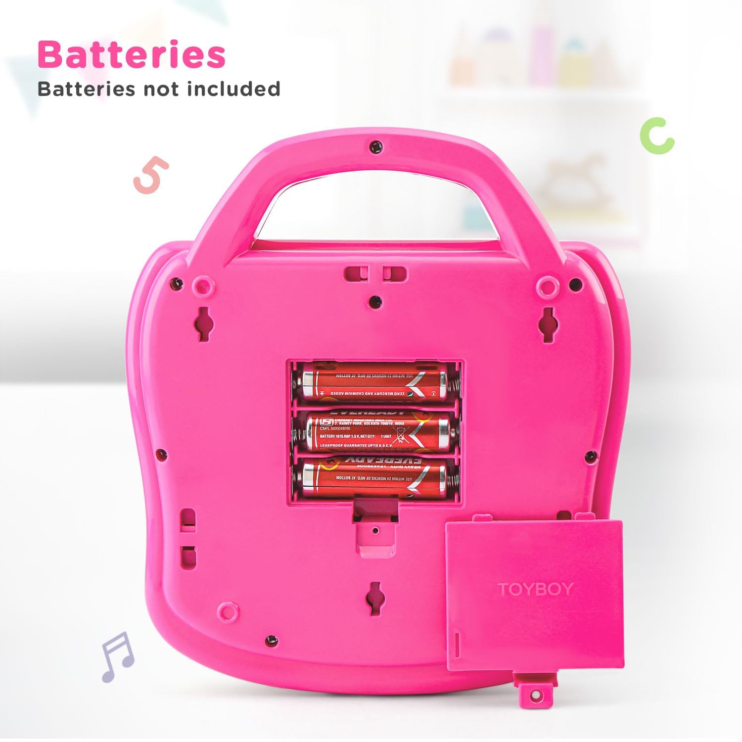 Storio Toys Educational Learning Laptop Toy with LED Display & Music Effect|Educational Toy Preschool Learning for Babies,Girls,Boys & Toddlers|Power Source: 3xAA Battery (Not Included)-Pink,Multi