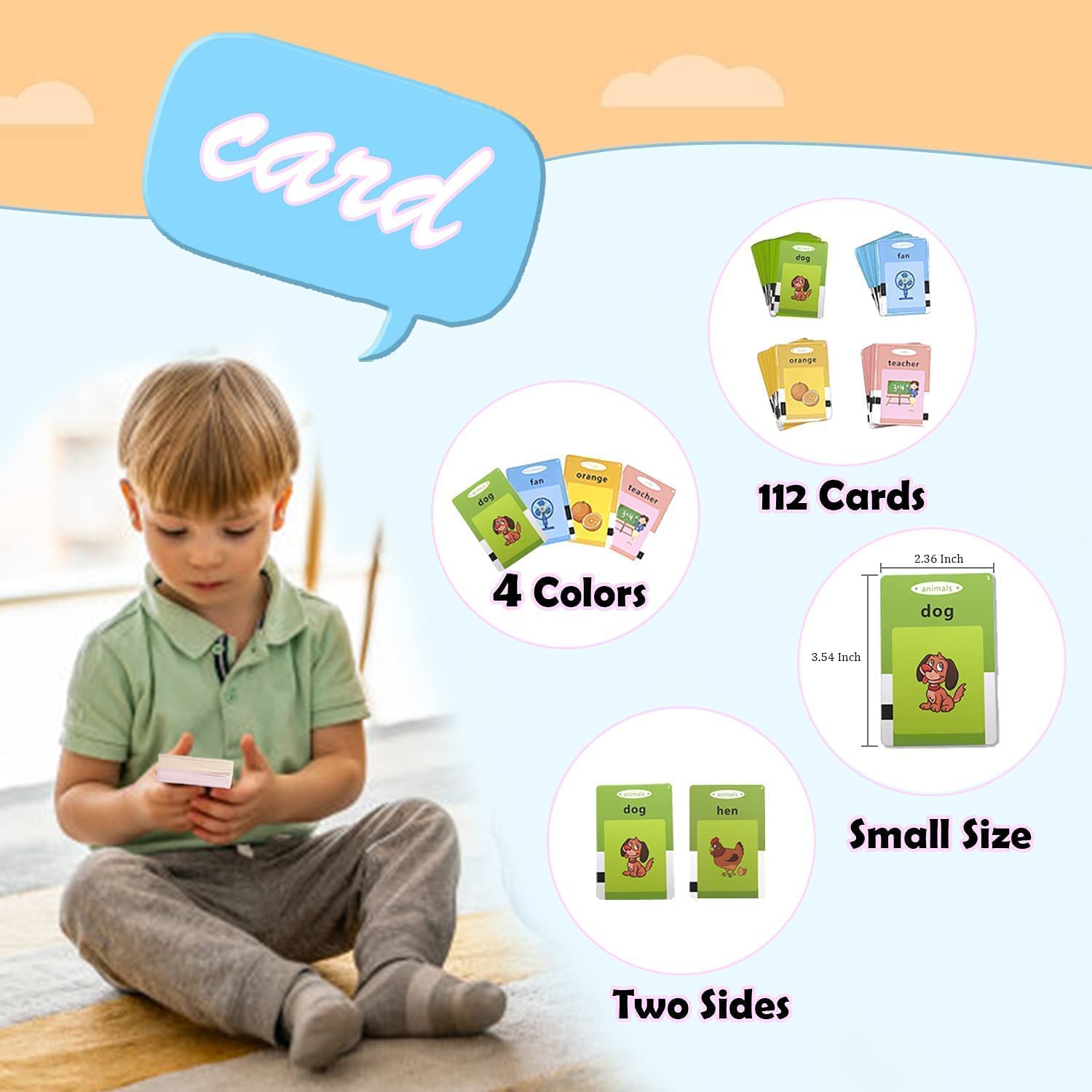Storio Toys Educational Learning Talking Flash Cards for 2 Year Old Kids Boys Girls Baby Montessori Toys