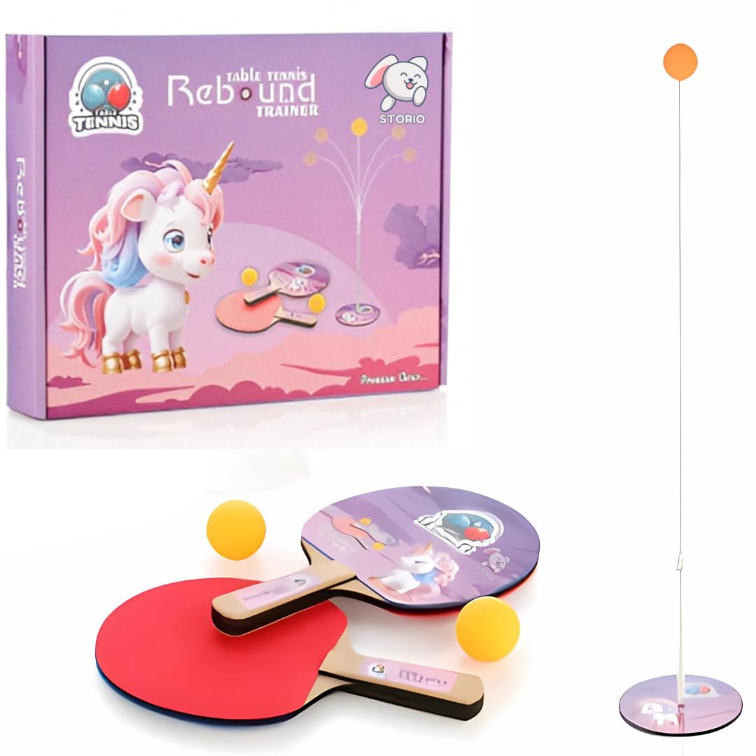 Storio Toys Unicorn Theme Indoor Outdoor Table Tennis Trainer for Adults Teenagers Kids Toy Sports Toys for 3 4 5 6 8 Years Old