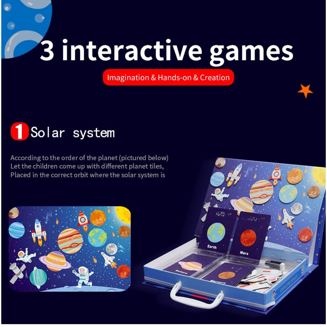 Storio Magnetic Box Series -Solar System Planet Mystery Puzzles Toys Educational Toy for Kids 2 3 4 Years Boys Girls Montessori Gift Fun & Play for Baby (41+ Magnet Pcs)