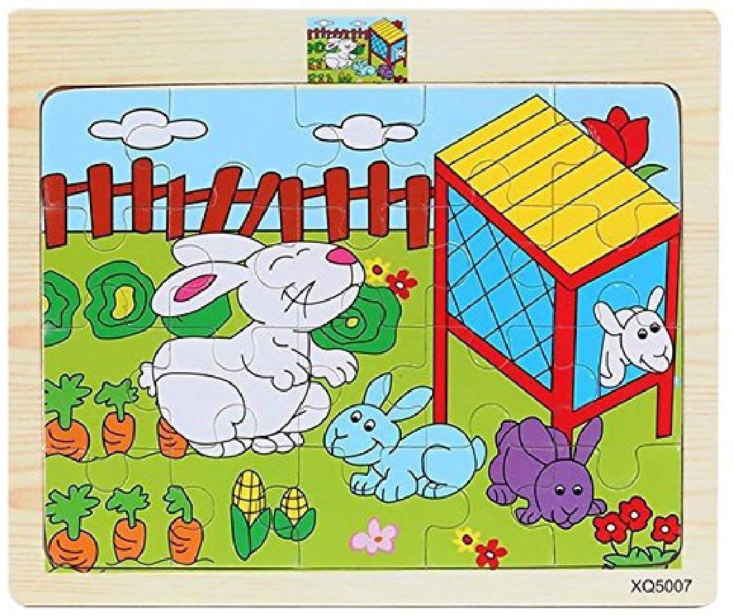 Storio Wooden Jigsaw Puzzle for Kids, Animal Theme (6 Puzzle, 20 Pcs per Puzzle) - Latest