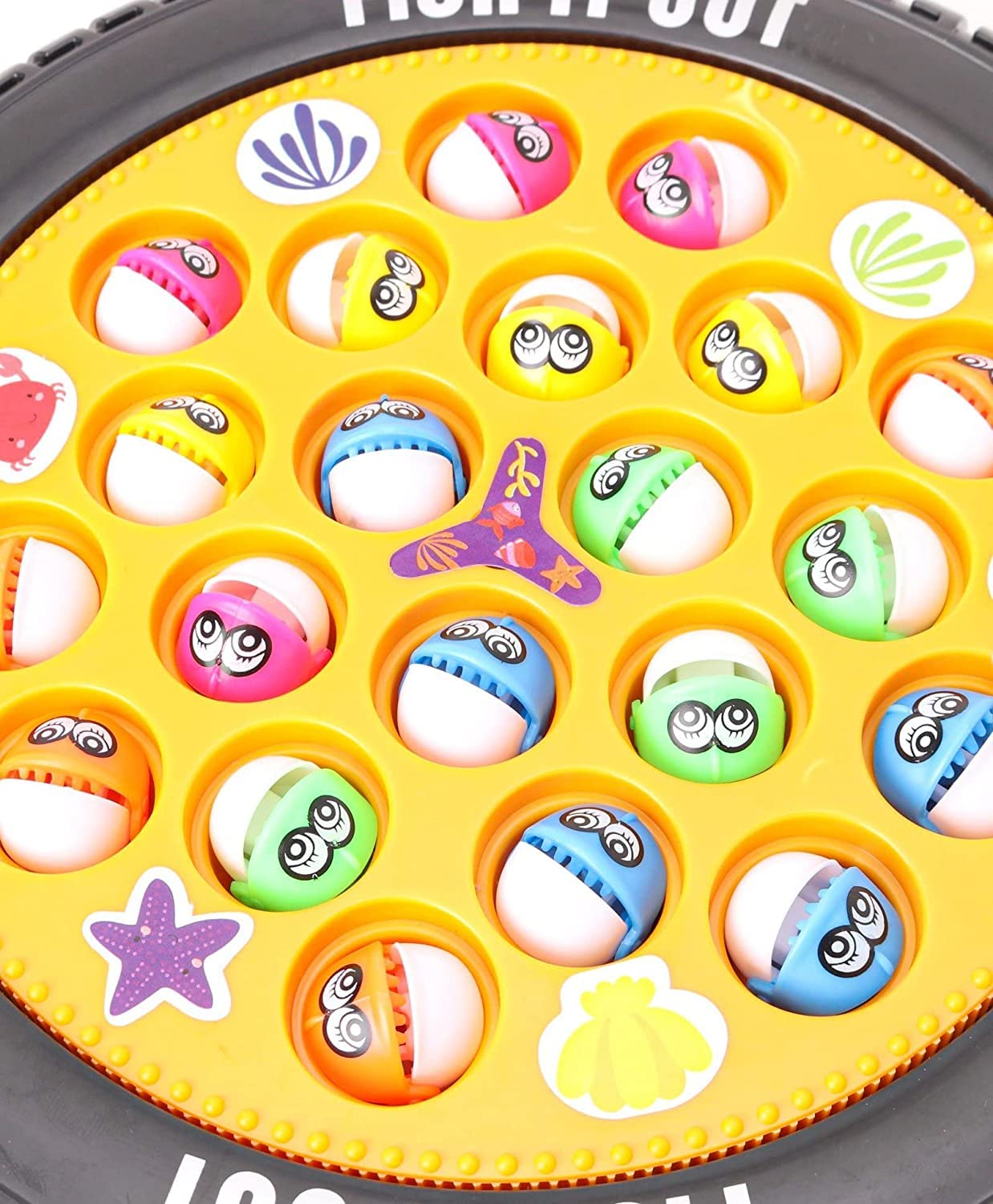 Storio Toys Musical Rotating Tyre Fishing Game Toy Fish Catching Game with big Round Pond & 4 Catching Sticks for Kids Age 2-9 For Kids - 4 Players | Educational and Fun Toddler Toy for Boys and Girls