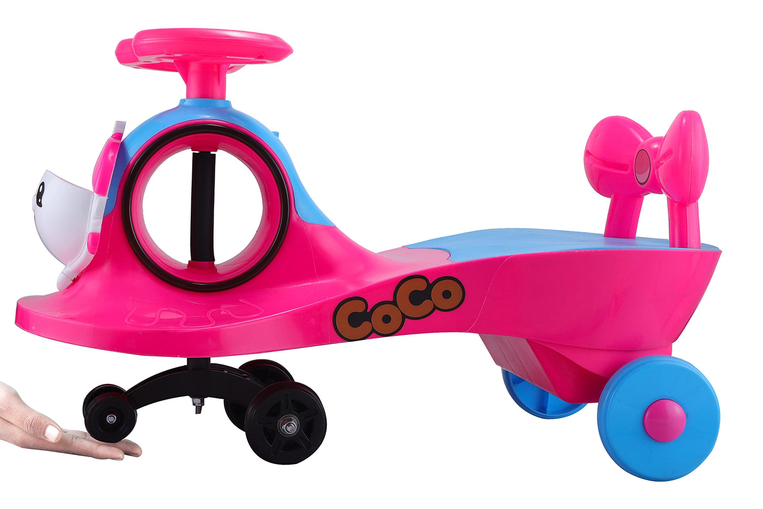 Storio Baby Toys Ride on Car for Kids with Steering, Push Magic Car for Baby with Backrest & Big Wheels, Ride on for Kids 1 to 3 Years Upto 25 Kgs (Pink)