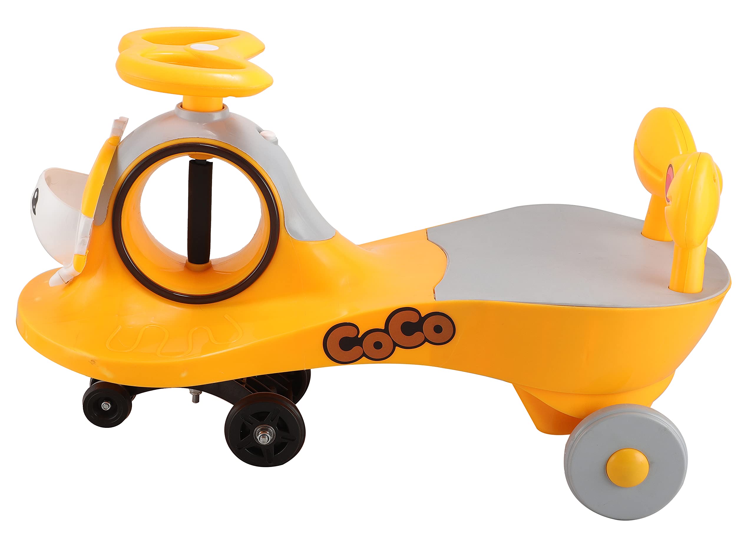 Storio Baby Toys Ride on Car for Kids with Steering, Push Magic Car for Baby with Backrest & Big Wheels, Ride on for Kids 1 to 3 Years Upto 25 Kgs (Yellow)