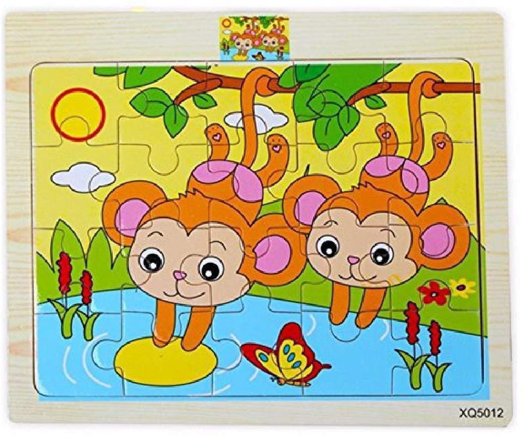Storio Wooden Jigsaw Puzzle for Kids, Animal Theme (6 Puzzle, 20 Pcs per Puzzle) - Latest