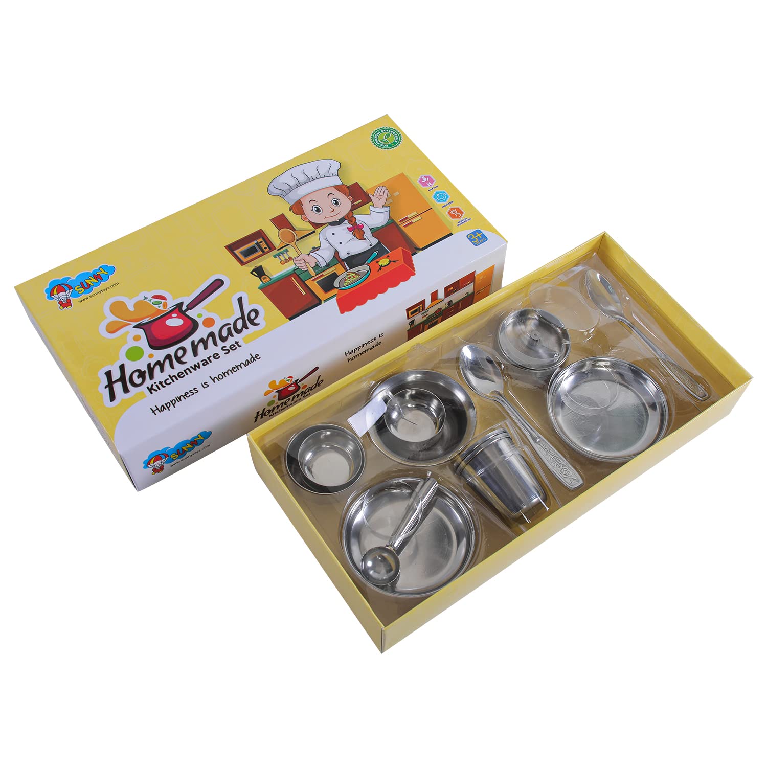 Storio Homemade Kitchen Set Cute Mini Toy Utensils Non Toxic Indian Set for Girls Age 3 Years Plus no Sharp Edges 12 pcs