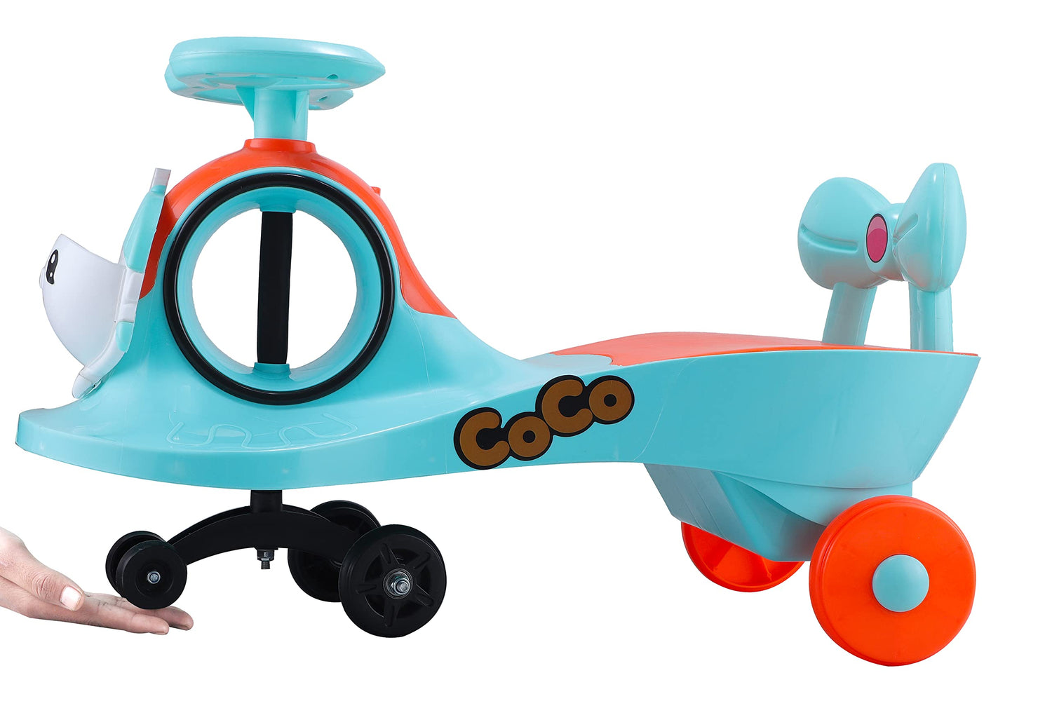 Storio Baby Toys Ride on Car for Kids with Steering, Push Magic Car for Baby with Backrest & Big Wheels, Ride on for Kids 1 to 3 Years Upto 25 Kgs (Teal Green)