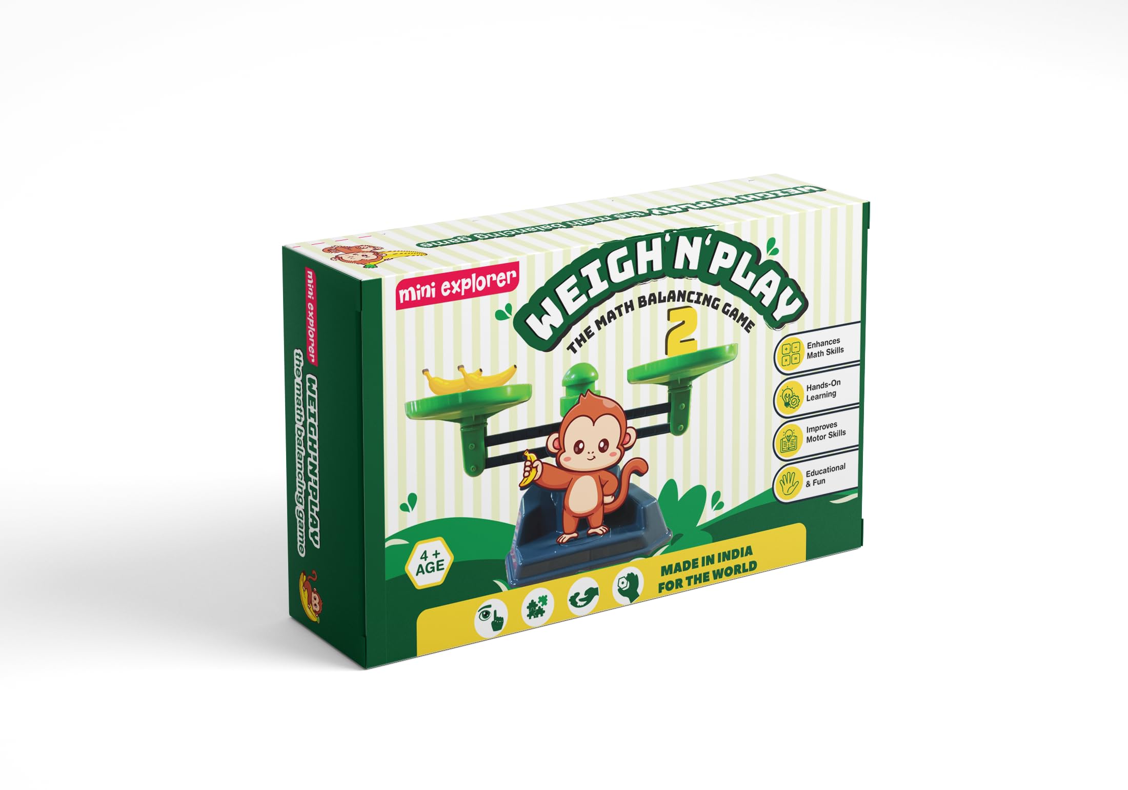 MiniExplorer 2 in 1 Monkey and Banana Balancing Toy for Kids with Educational Math Counting Number Learning Activity Toy Engaging Preschool Game Children's Gift for Boys Girls 3 4 5 6 7 8 Years