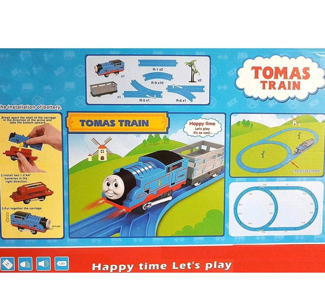 Storio Thomas & Friends Battery Operated Toy Train with Track Set Sound and Flashing Headlights