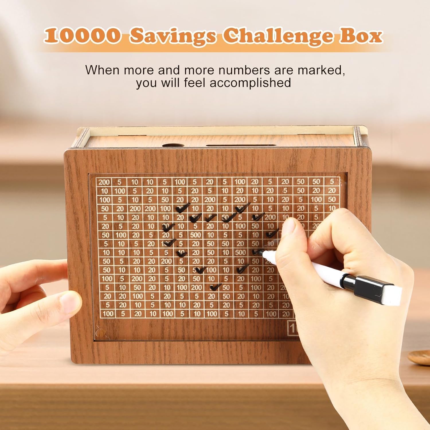 Storio Wooden Money Bank, Coin Box with Carved Design for Kids/Children, Savings Challenge Box, Cashbox, Cash Vault Wooden Savings Box, Wooden Coin Piggy Bank