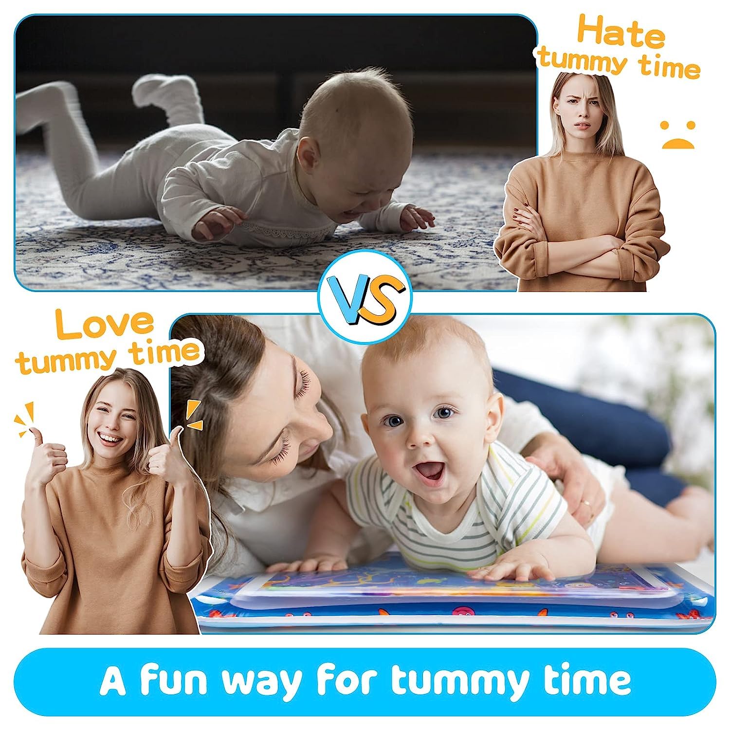 Storio Tummy Time Mat Premium Baby Water Play Mat for Infants and Todd