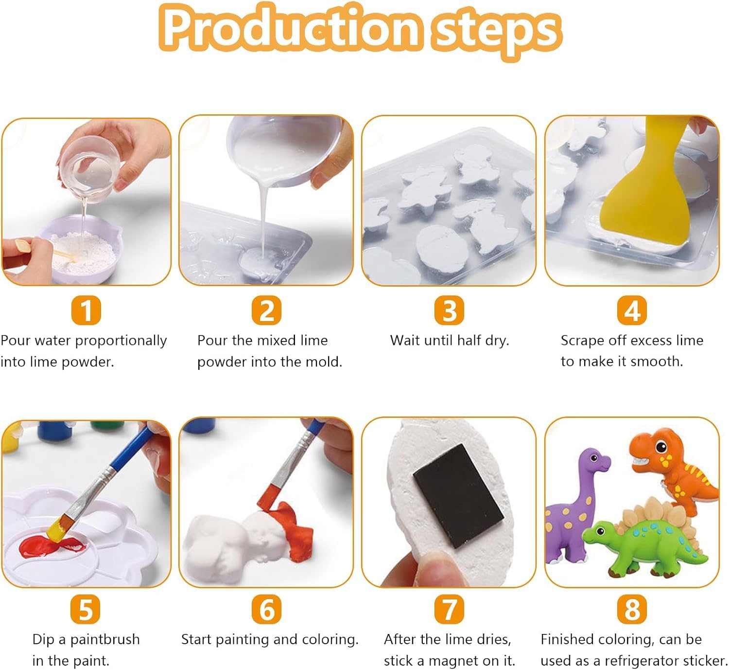 Storio Toys DIY Mould and Paint Craft kit - Dinosaurs | Kids DIY Craft For 5 Years | Plaster Figurine Set with Pigments, Palette & Mold, Painting Art & Craft Set -Gift Toys for 3 4 5 6 7 8 Year Old Boys & Girls