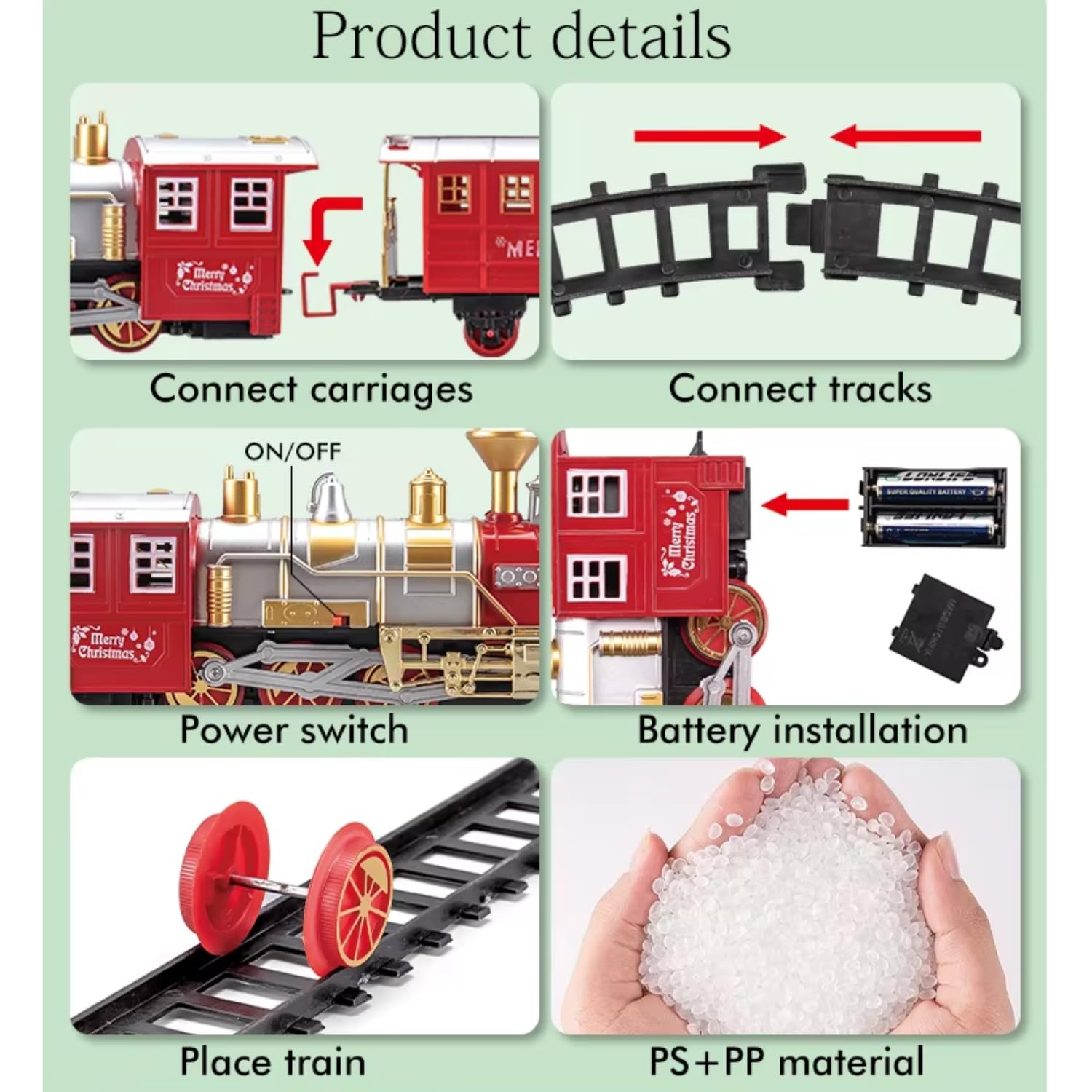 Storio Classic Vintage Toy Train Set with Real Smoke| Railway Set | Train Set with DIY Railway Tracks for Kids 3+ | Gift for Kids