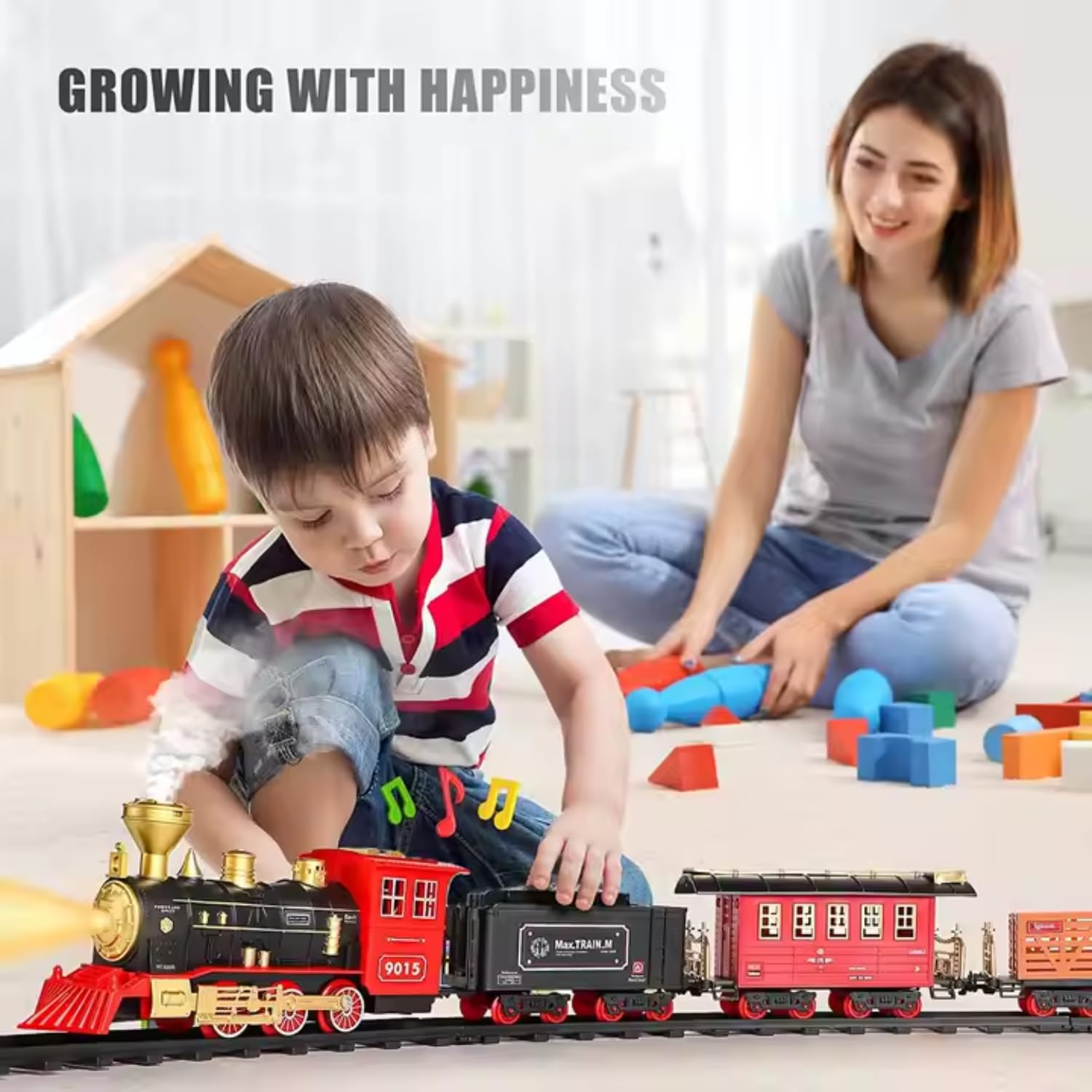 Storio Classic Vintage Toy Train Set with Real Smoke| Railway Set | Train Set with DIY Railway Tracks for Kids 3+ | Gift for Kids