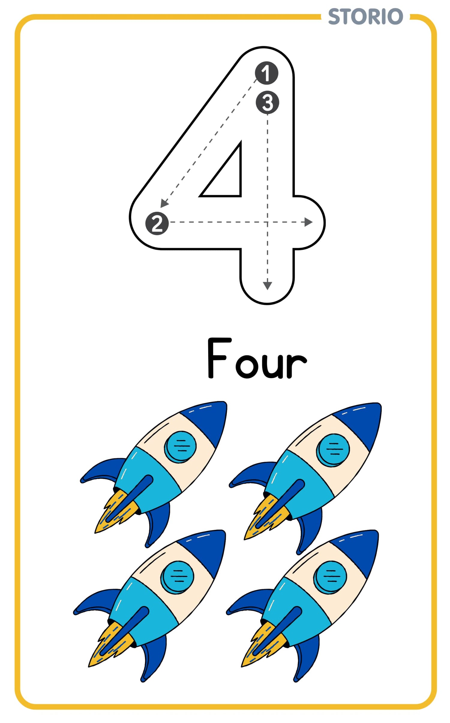 Storio Flash Cards for Kids Early Learning | Easy & Fun Way of Learning 1 Year to 6 Years Babies (123 Numbers & Counting)