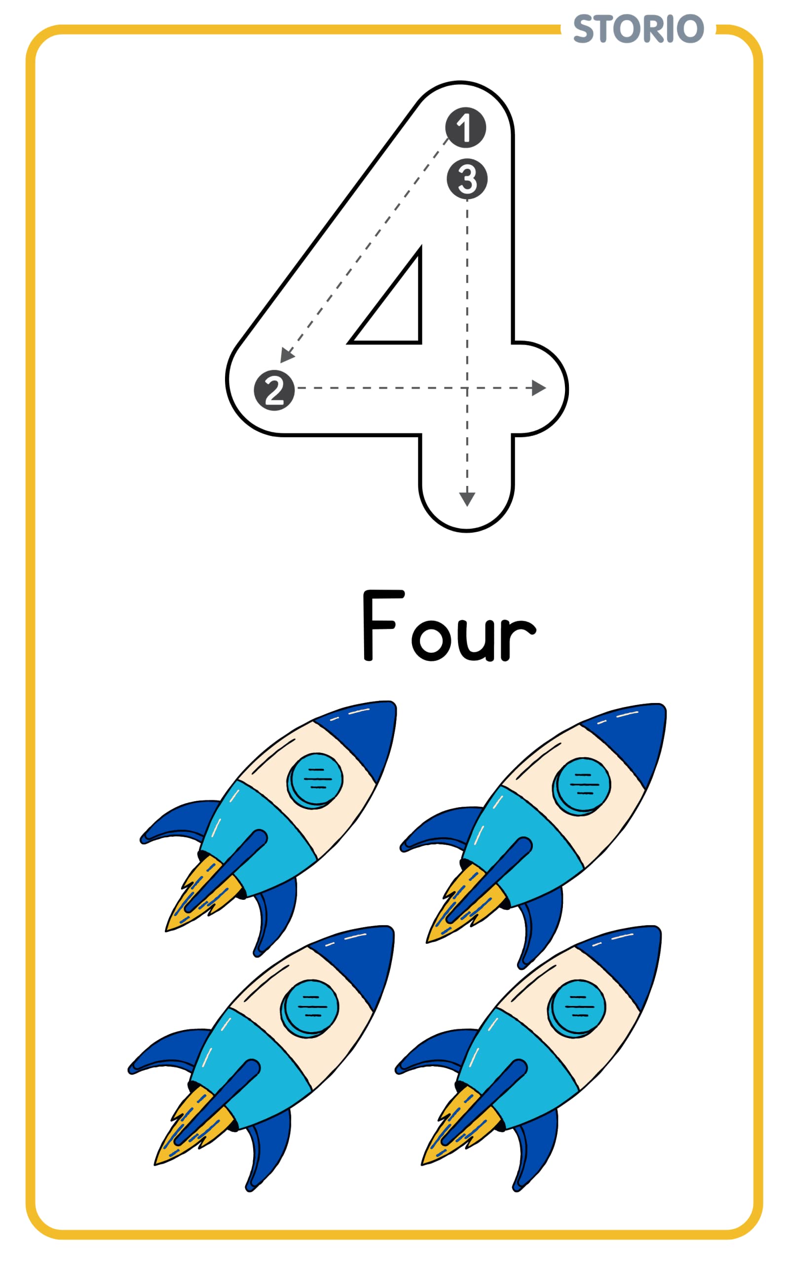 Storio Flash Cards for Kids Early Learning | Easy & Fun Way of Learning 1 Year to 6 Years Babies (123 Numbers & Counting)