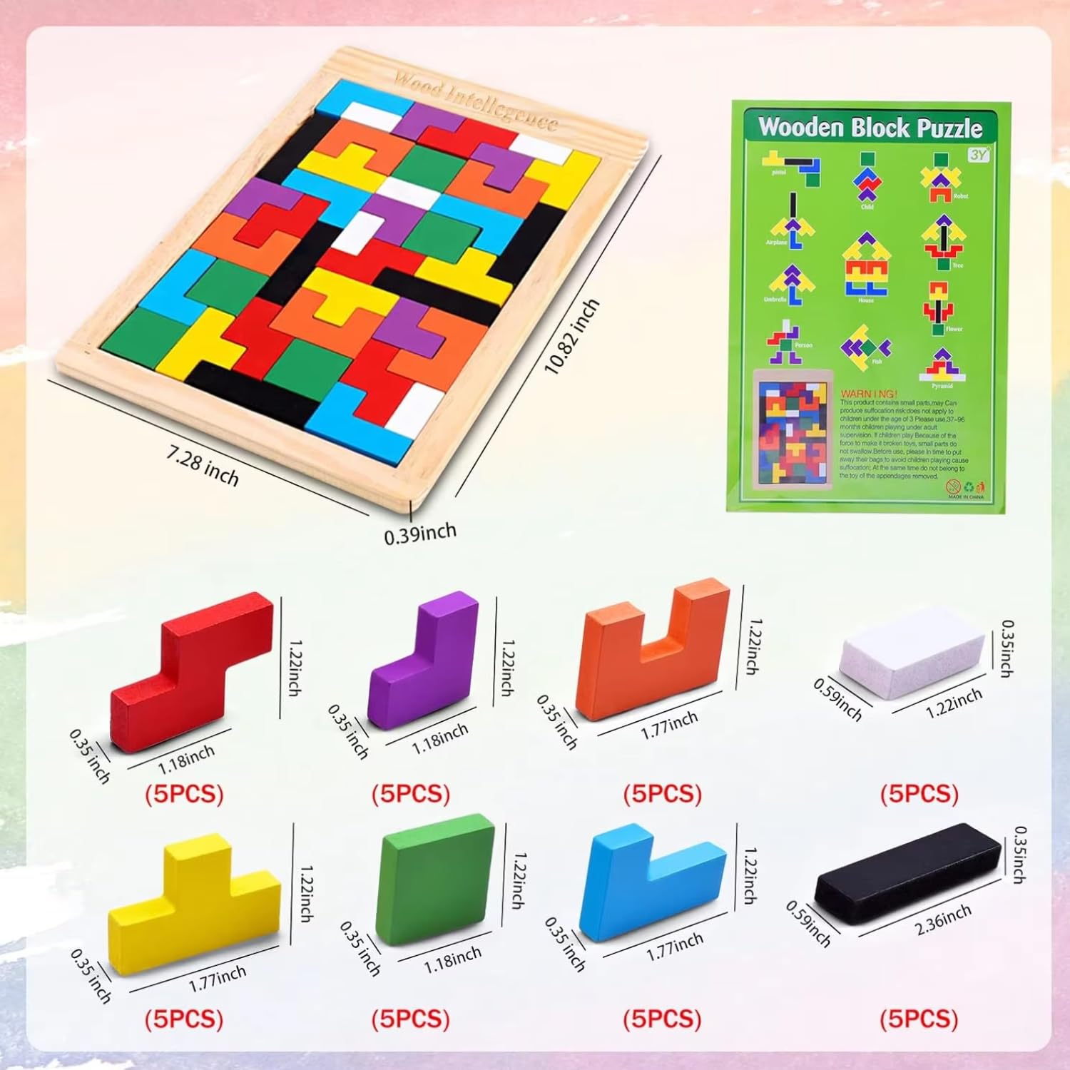 Storio Toys Wooden Russian Blocks Puzzles for Kids Adults, Wood Intelligence Puzzle for Kids Ages 3-8,Wooden Kids Puzzles Brain Teasers Toy Educational Gift for Kids 7-10 Years