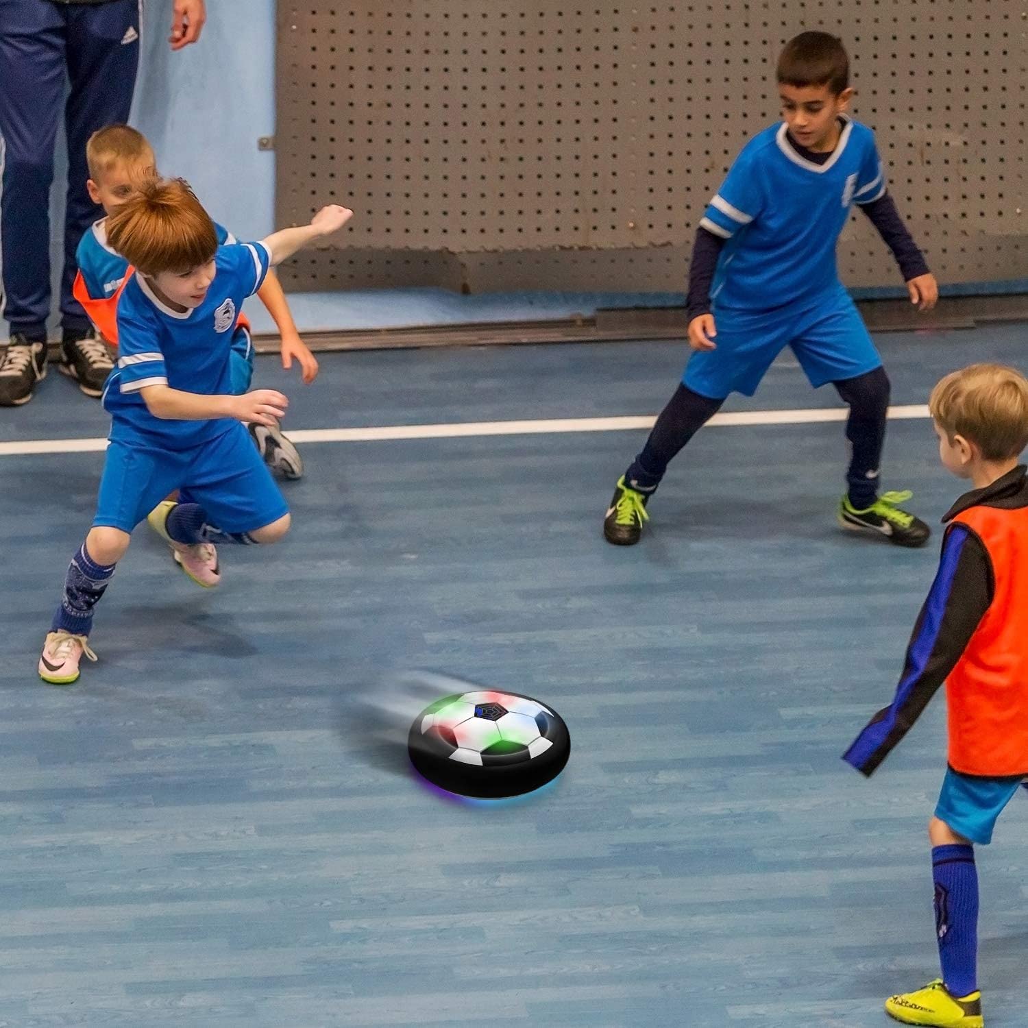 Storio Hover Football | Indoor Floating Hoverball | Disc with Soft Foam Bumpers | Colorful LED Lights | Air Football Soccer Game for Kids | Made in India | BIS-Approved (Pink)