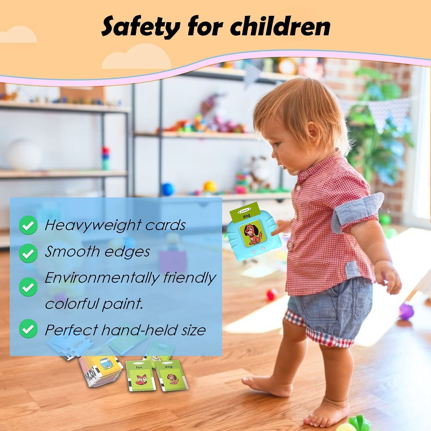 Storio Toys Educational Learning Talking Flash Cards for 2 Year Old Kids Boys Girls Baby Montessori Toys