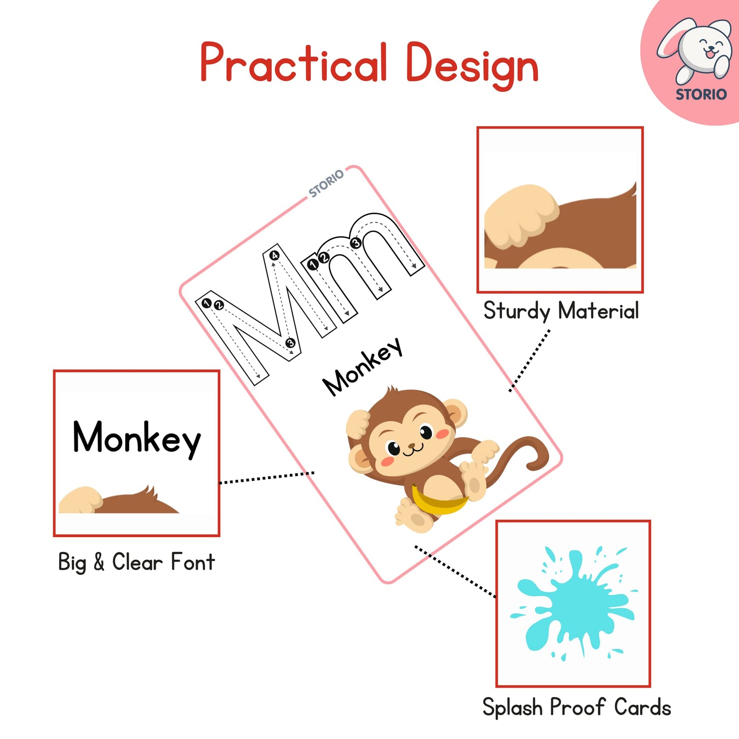 Storio Flash Cards for Kids Early Learning | Easy & Fun Way of Learning 1 Year to 6 Years Babies (ABC Alphabets)