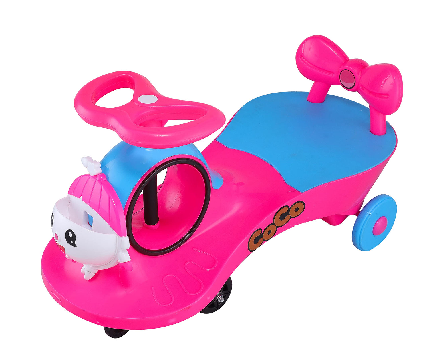 Storio Baby Toys Ride on Car for Kids with Steering, Push Magic Car for Baby with Backrest & Big Wheels, Ride on for Kids 1 to 3 Years Upto 25 Kgs (Pink)